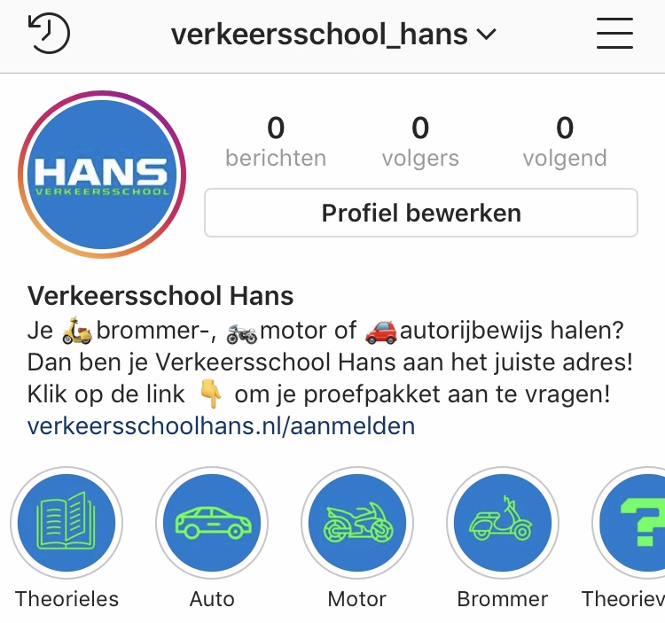 Instagram Verkeersschool Hans
